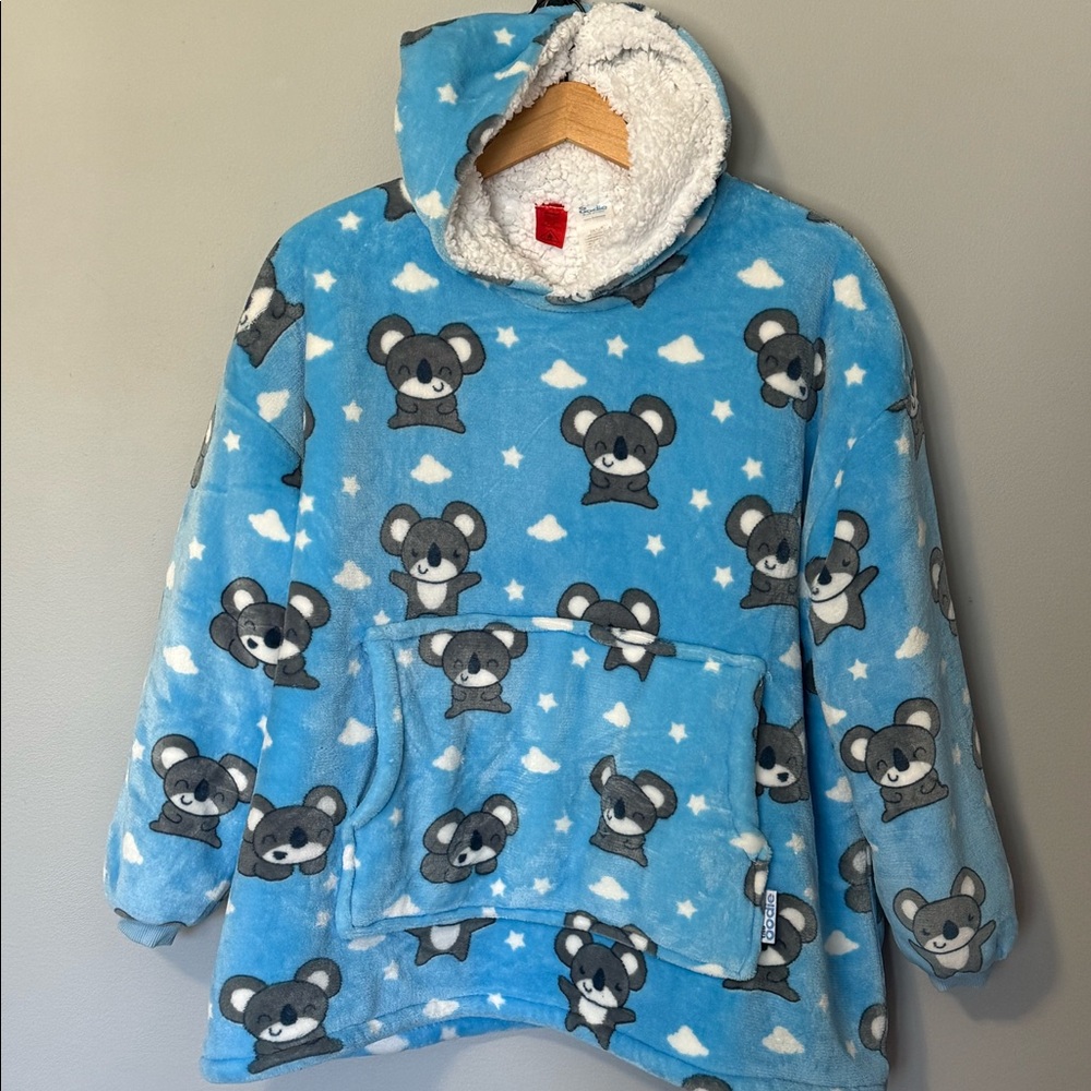 Girls Cozy Oversized Oodie with Koala Pattern